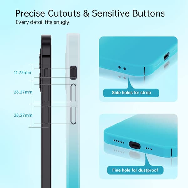 APPLE IPHONE 12 ETUI BLÅ OMBRE + VEDHÆNG A2172