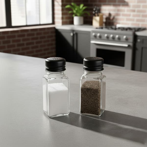 Salt- och pepparkar i glas 80 ml 2 st