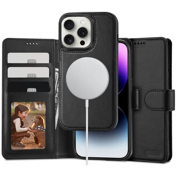 TECH-PRECT LOMPAKKO MAGSAFE IPHONE 16 PRO MUSTA