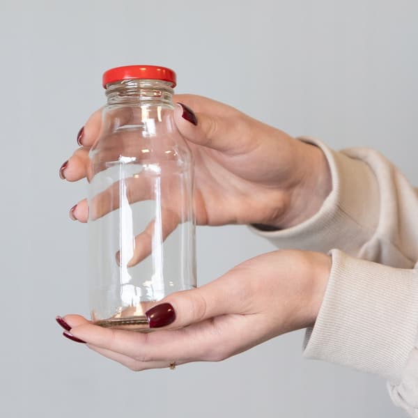 50x Glasjuiceflaskor Nalle Puh 330ml + GLASLOCK