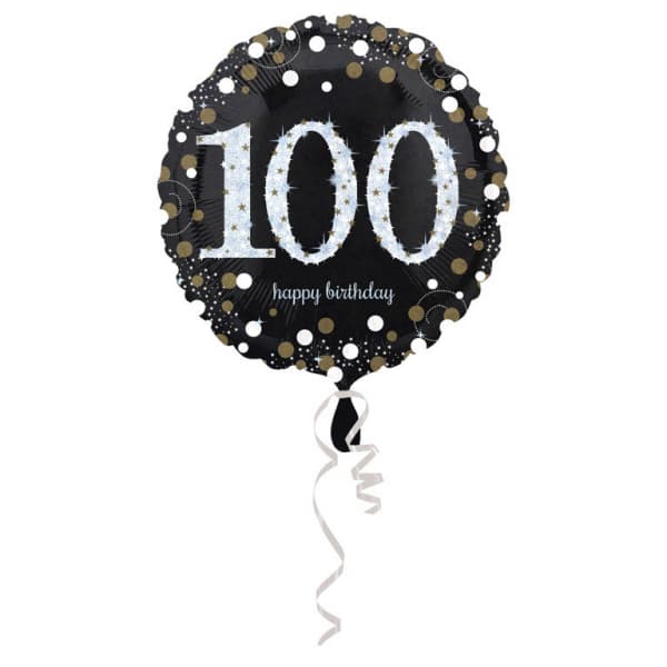 100-årsdagsfölieballong Silver 43 cm 1 st.