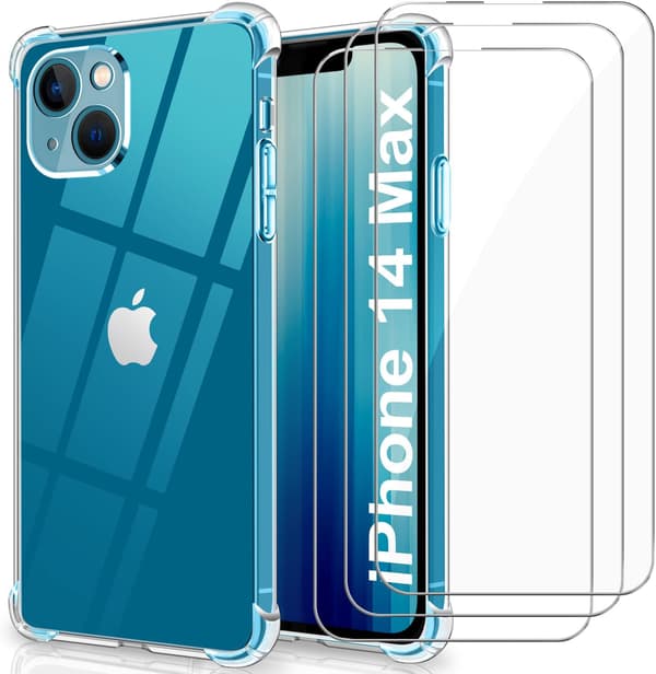 APPLE IPHONE 14 PLUS SILIKONE ETUI + 2x HÆRDET GLAS A2886 A2632