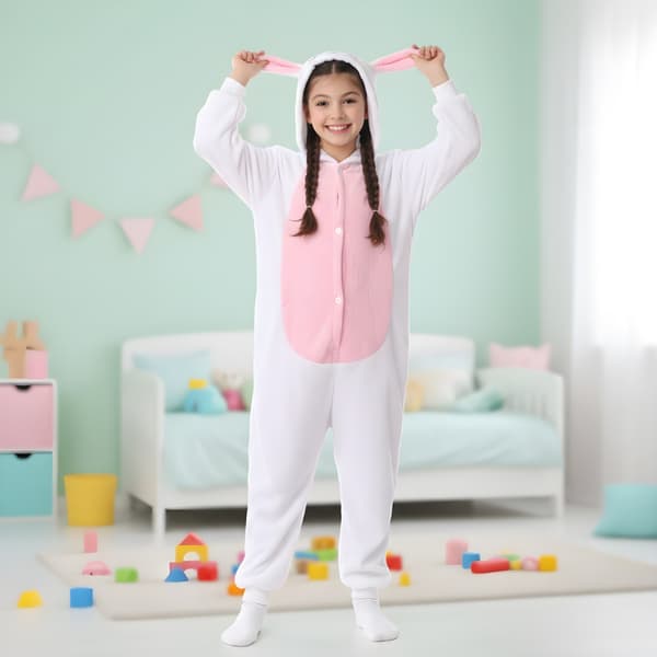 Kigurumi pyjamas kostume kanin børn 115-125 cm