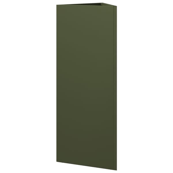 vidaXL Olivgrön triangulär trädgårdslåda 30x26x75 cm stål