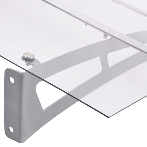 vidaXL dørmarkise, sølv transparent, 120x90 cm, polycarbonat