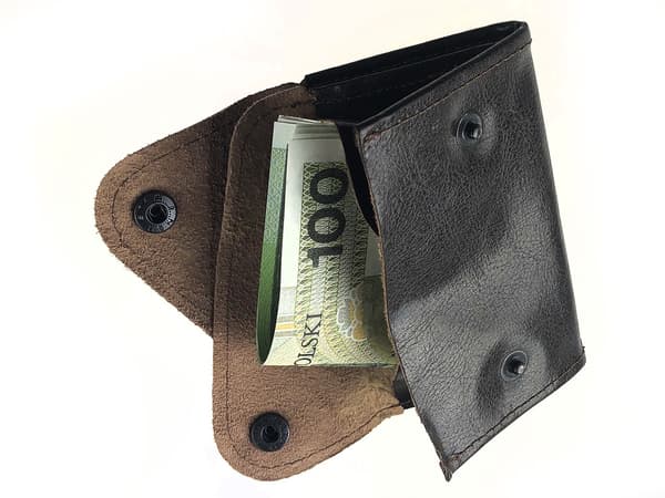 Læderpung, etui, pengeseddeletui, møntetui, læderpung