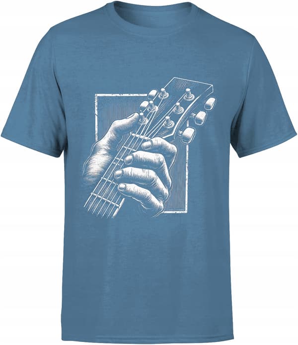 Gitarr-T-shirt present till gitarrist rockmusik herr med tryck M