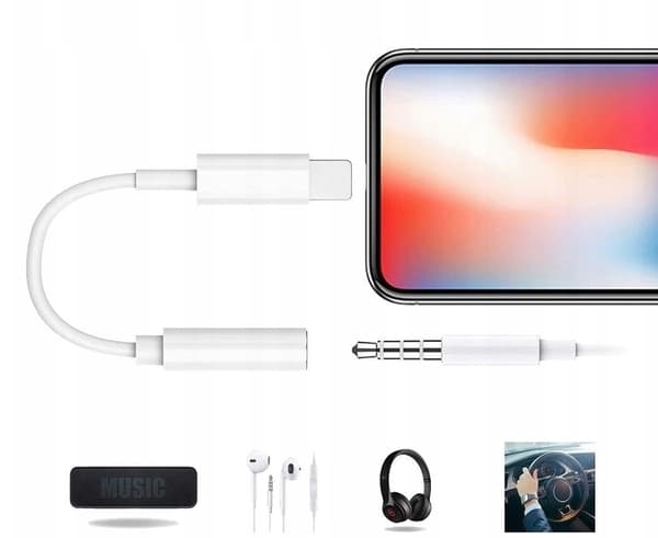 CO2-ADAPTER MINIJACK 3,5 MM KABEL FÖR LIGHTNING IPHONE 12 13 14 PRO