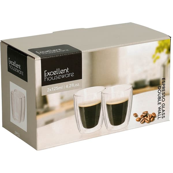 Dobbeltvæggede termiske glas til espresso 120 ml 2 stk.