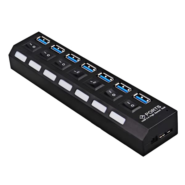 7-port USB 3.0-hubb 1x7 5Gps
