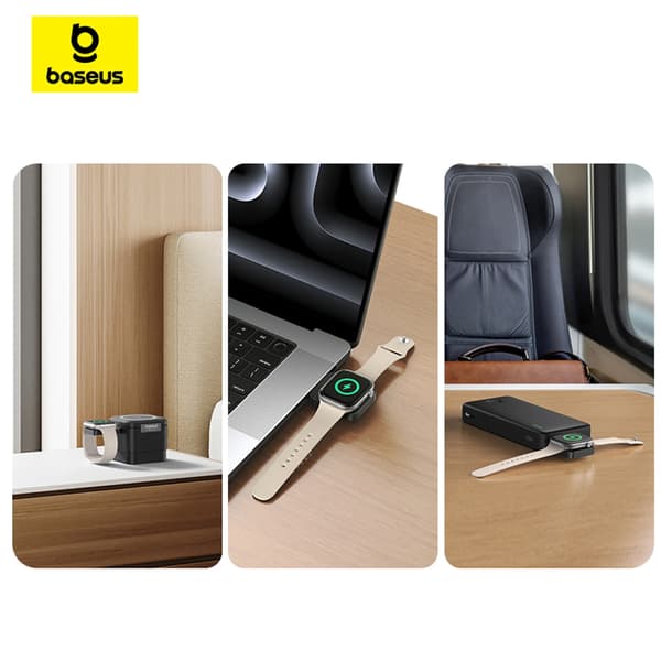 Baseus MagPro 2.5W Magnetisk Induktiv Oplader til Apple Watch - Sort