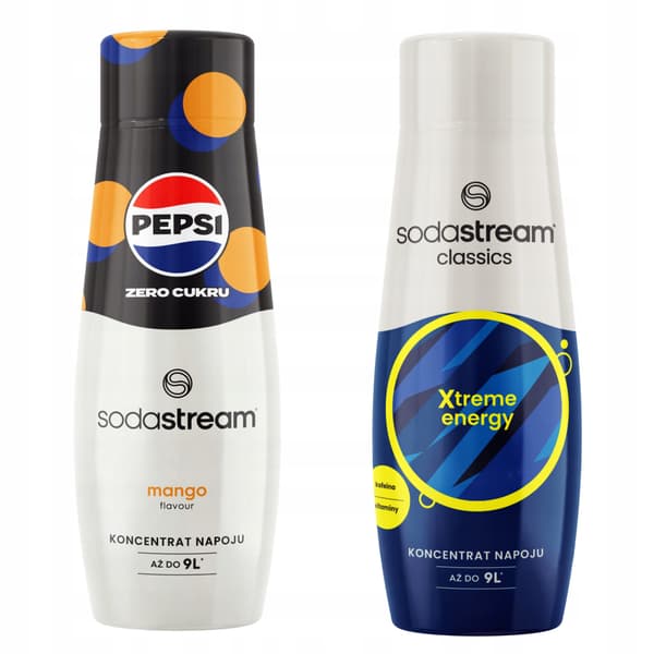 Set med 2 vattenkoncentrat. Sodastream Pepsi MAX Mango + Energidryck