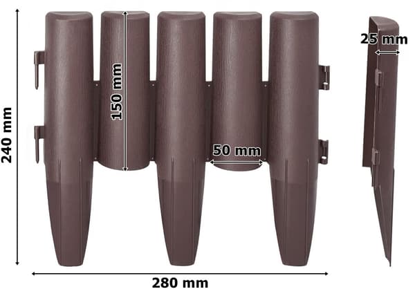 RIBERA trädgårdsmatta palissad brun 280 cm