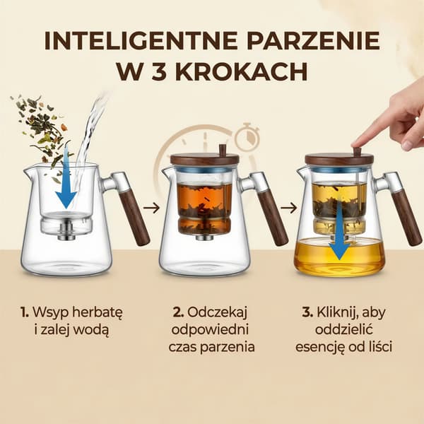 800 ML GLASKANDE MED MAGISK TRIGGER-INFUSER TIL KAFFE OG TE