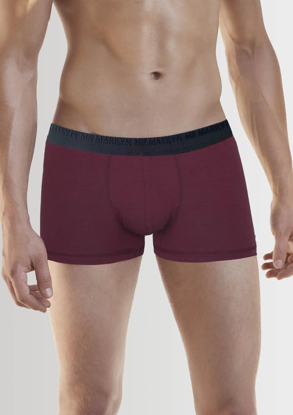 Herre boxershorts klassiske med logo-elastik bordeaux - Boxers Pro M