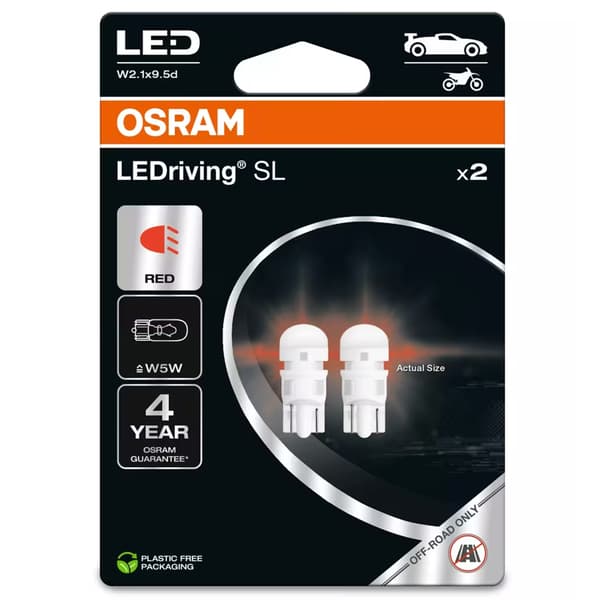 Osram Led Premium New W5W rød EPACK