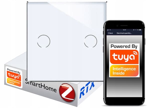 Touch-brytare 2-krets ZigBee TUYA RTX SH# utan N