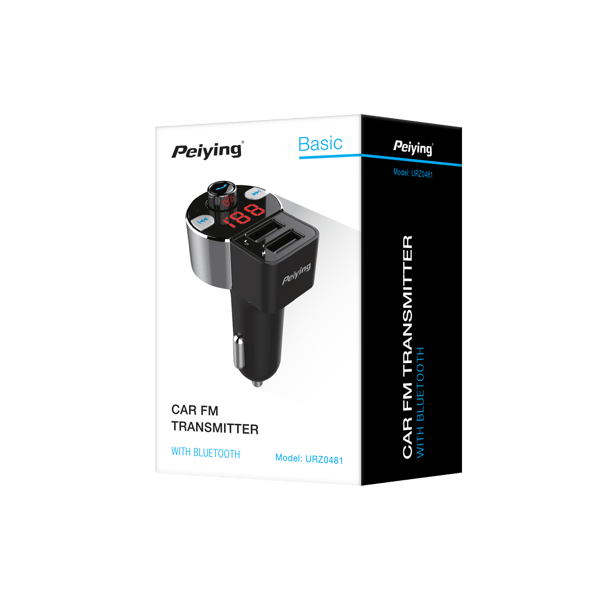 Peiying BT FM-transmitter med 2x USB og oplader URZ0481
