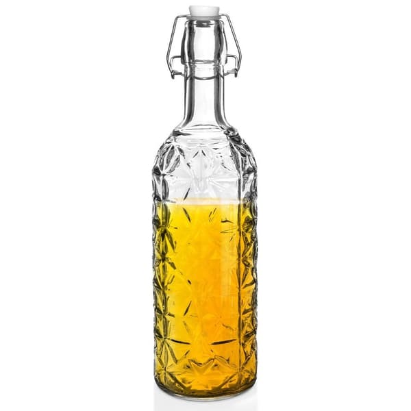 Lasinen pullo klipsillä 750 ml