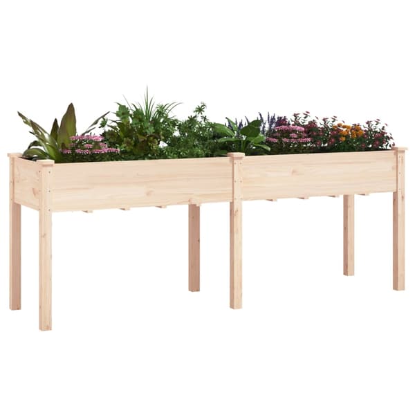 vidaXL Växtställ med foder 203x53x76 cm massivt granträ