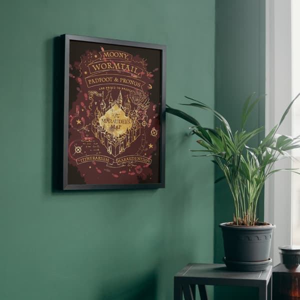 MALING EFTER TAL MED RAMME Billeder til maleri - Marauder's Map 40x50 cm