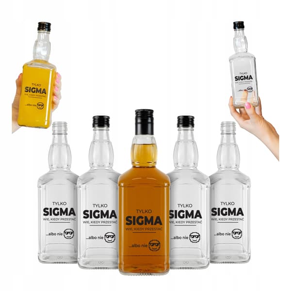 DANIELS GLASFLASKA 500 ml För Alkoholpresent Med Tryck - SIGMA 0,5l