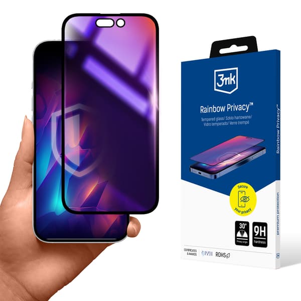 Apple iPhone 15 Plus 3mk Rainbow Privacy skärmskydd