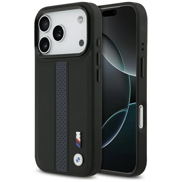 BMW M Perforeret Stribet Logo MagSafe-cover til iPhone 17 Pro - Blå
