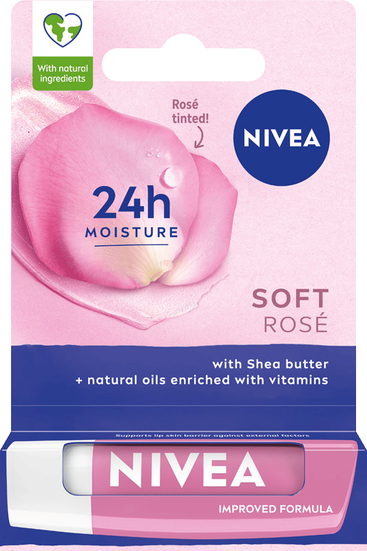 362939 NIVEA Soft Rose Plejende læbepomade 4,8 g