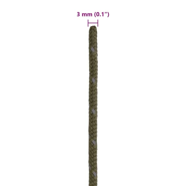 vidaXL teltreb med strammere, reflekterende elementer, 50 m, 3 mm