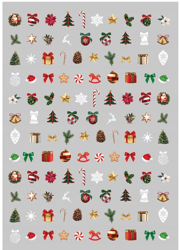 Dekorative NEGLESTICKERE Julemix