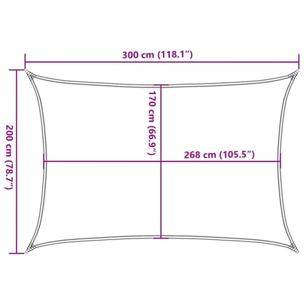 vidaXL Solskyddssegel, Sand, 3x2 m, 100 % polyester