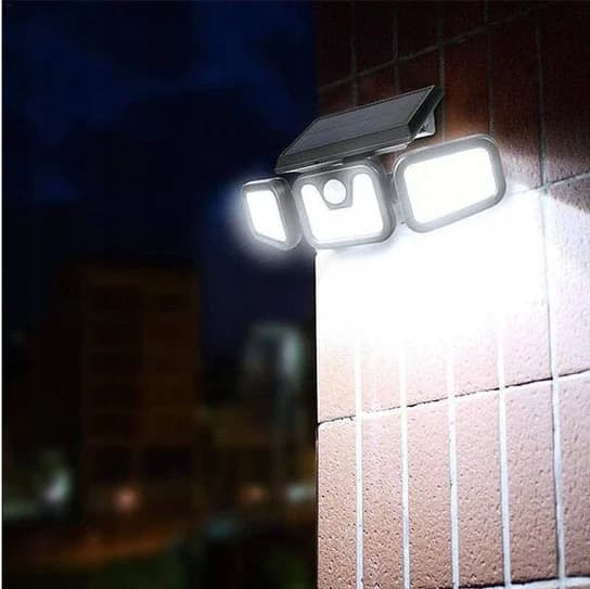 Solcellsdriven LED-gatulampa med rörelse- och skymningssensor