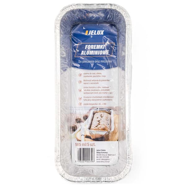 Aluminiumsforme 236x103x60 985ml 5 stk/100