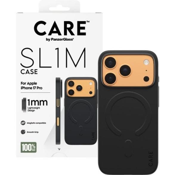 PANZERGLASS CARE SL1M MagSafe iPhone 17 Pro Etui Sort