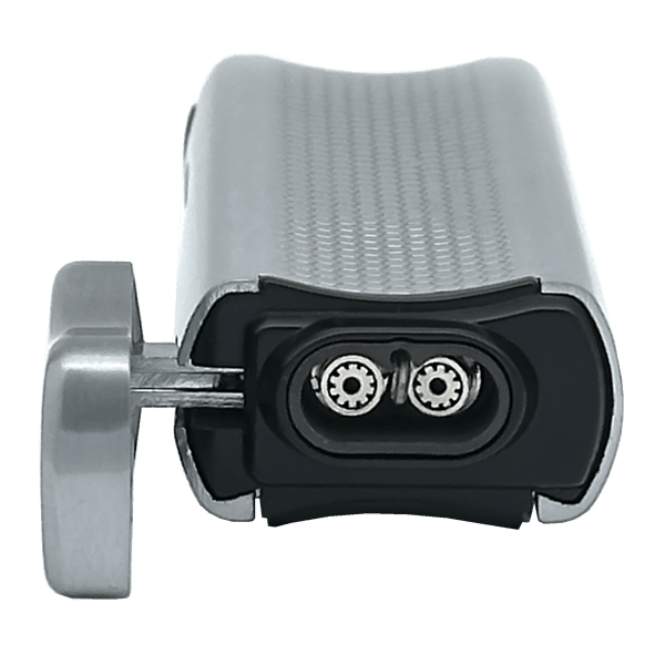 RONSON PASSAT SILVER BLACK 2 JET lighter med cigarpunch, jet