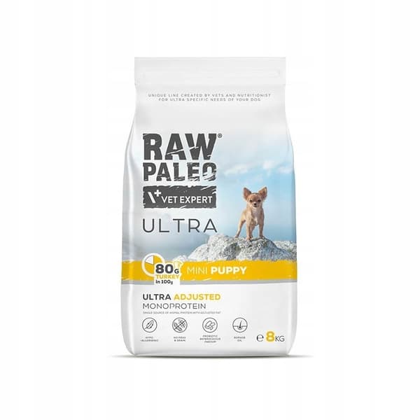 VetExpert Raw Paleo Ultra kalkon torrfoder för valpar 8 kg