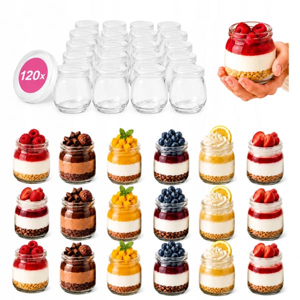 Dessertbehållare 100ml glasburk för dessert honungspudding present 120x slät