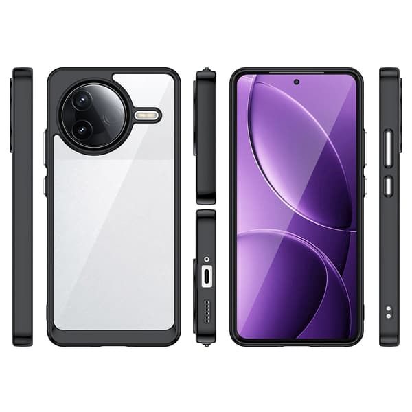 Outer Space-cover med gelramme til Xiaomi Poco F7 Ultra - Sort