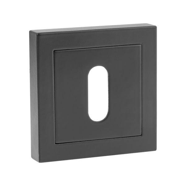 Kvadratisk sort mat roset til WC-døre moderne elegant 52x52mm