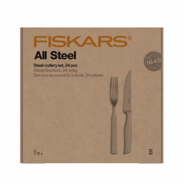 FISKARS BESTICKSET FÖR BIFFAR 24 DELAR HELSTÅL