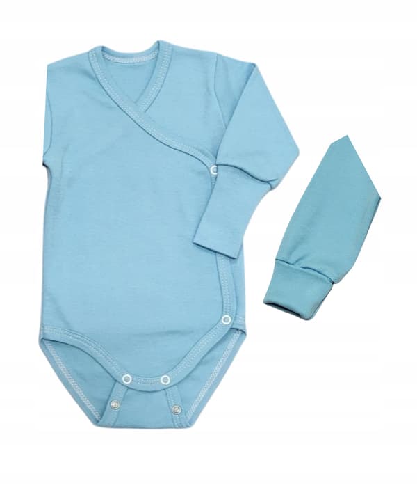 Växande långärmad bodysuit för pojkar 74/80 100% bomull blå