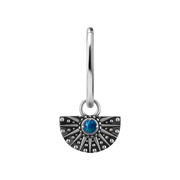 Berlocker - CoCr NF - genombrutna med grön opal - silver - D-088