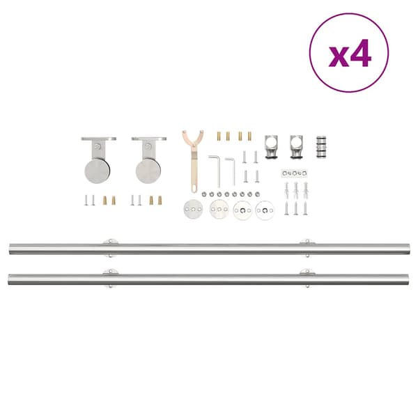 vidaXL Skjutdörrsfäste 366 cm stål silver