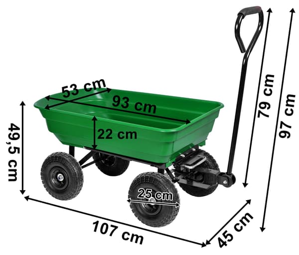 GARTEN grøn tippelad transportvogn