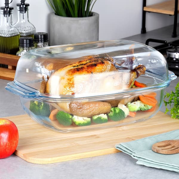 Ugnsfast glasform med lock 3,1+2,6 l