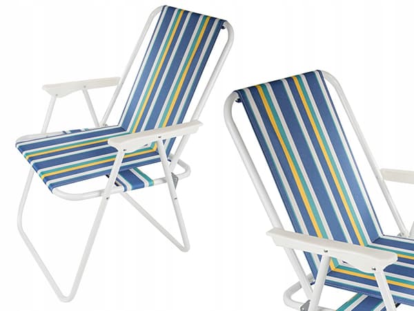 Vikbar strandstol gröna ränder 6-pack