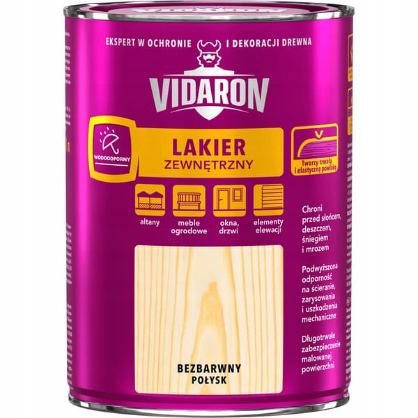 VIDARON trälack för utvändig användning, klarblank, 0,75L