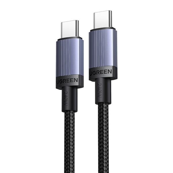Ugreen L528 USB-C till USB-C-kabel, 100W, 0,5m (grå)