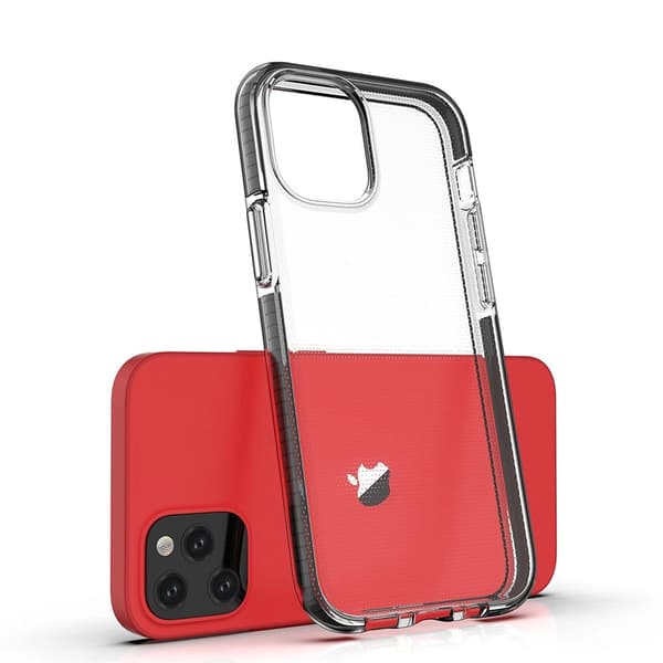 Spring Case gel-cover med farverig ramme til iPhone 12 mini lyserød